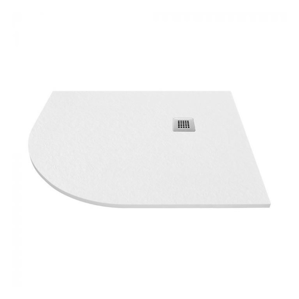 Cutout image of Tissino Giorgio2 White Slate 1000 x 800mm Stone Resin Offset Quadrant Shower Tray